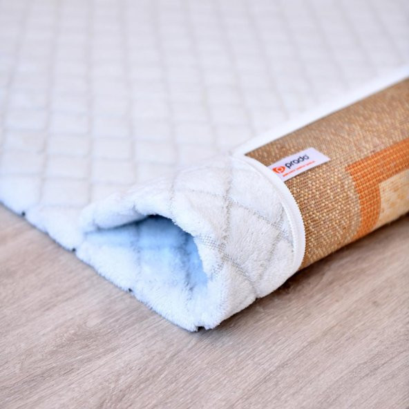 Prado Wellsoft Kumaş Halı Örtüsü Karo Krem 150x233 - 2
