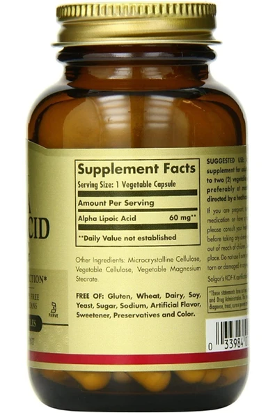 Alpha Lipo Acid 60 Mg 60 Kapsül - Resim 2