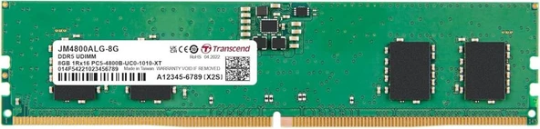 Transcend 8GB(1x8GB) 4800Mhz UDIMM DDR5 CL40 Pc Ram (JM4800ALG-8G)