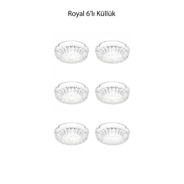 Royal 6'lı Cam Küllük Royaleks-RYL-80