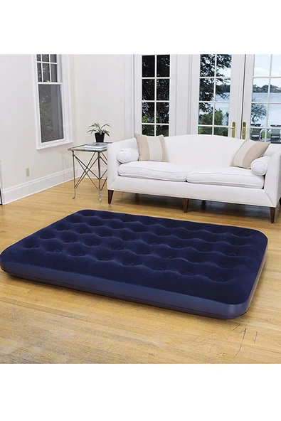 Proforce Çift Kişilik Şişme Yatak ve Elektrikli Hava Pompası Inflatable Flocked Air Bed Camping Pillow 138X185X13CM - 3