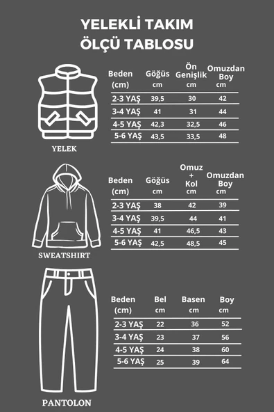 Su Geçirmez Astarlı Kapüşonlu 3 Parça Erkek Çocuk Yelekli Takım - 8