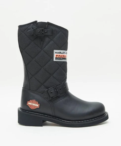 Harley Davidson Laconia 644 Kadın Siyah Deri Çizme - Resim 5