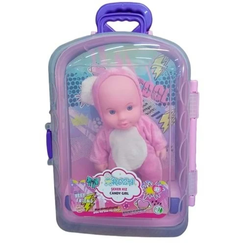 60 cm Tekerlekli Çantalı Sesli Bebek Seti 0115 - 1