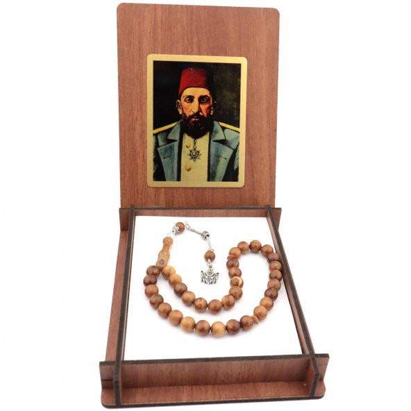 Ahşap Kutulu Osmanlı Padişahı 2. Abdulhamid Temalı Kuka Tesbih - 2