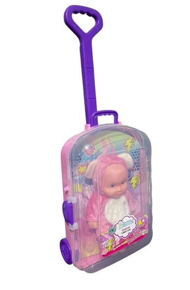 60 cm Tekerlekli Çantalı Sesli Bebek Seti 0115 - 2