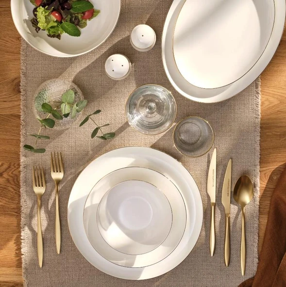 Emsan Galia Gold 59 Parça Fıne Bone Yemek Takımı