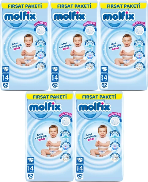 Molfix Bebek Bezi Beden:4 (7-14KG) Maxi 310 Adet Mega Fırsat Pk