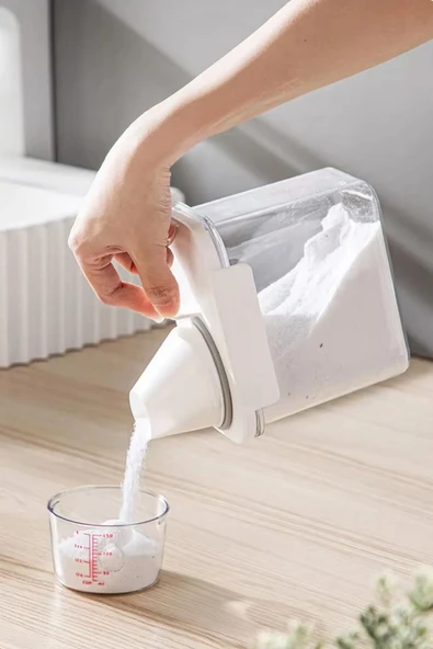 2'li sızdırmaz depolama erzak bakliyat deterjan ölçekli saklama kabı - 5