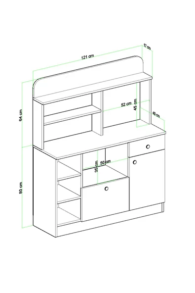 Evdemo Latte Çok Amaçlı Dolap Kahve Köşesi Atlantik Çam - 7