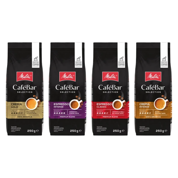 Melitta CafeBar Öğütülmüş Kahve 4x250gr Tadım Paketi