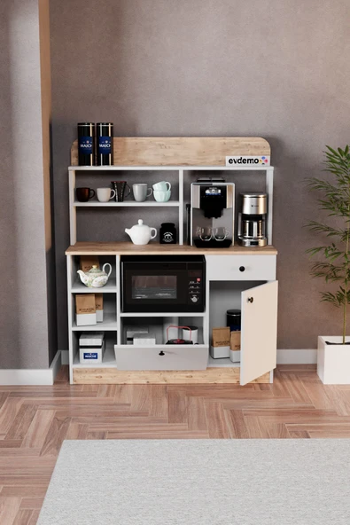 Evdemo Latte Çok Amaçlı Dolap Kahve Köşesi Atlantik Çam - 3