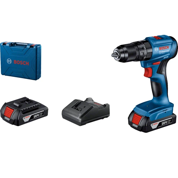 Bosch Professional GSR 185-Li 2Ah Çift Akülü Delme/Vidalama Makinesi - 06019K3000