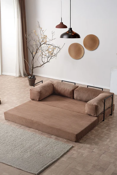 Evdemo Lounge Aktivite Koltuğu Çok Amaçlı Koltuk Yatak Kahve - 3