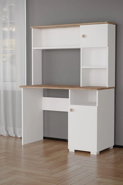 Evdemo Meta Çalışma Masası Atlantik Çam Beyaz - 5