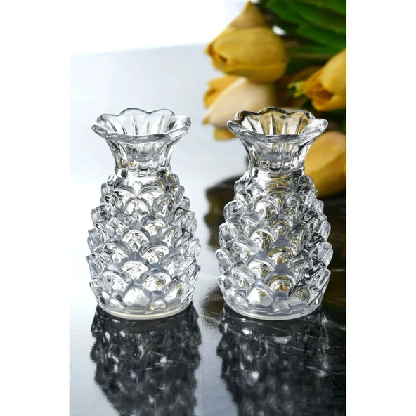 PEROTTİ PİNEAPPLE ANANAS MODEL 2'Lİ CAM TUZLUK BİBERLİK SETİ 15525