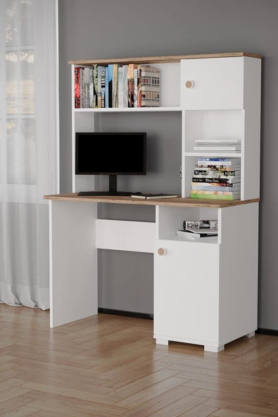 Evdemo Meta Çalışma Masası Atlantik Çam Beyaz - 2