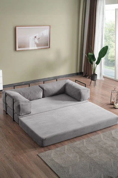 Evdemo Lounge Aktivite Koltuğu Çok Amaçlı Koltuk Yatak Gri - 3