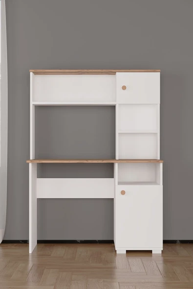 Evdemo Meta Çalışma Masası Atlantik Çam Beyaz - 4