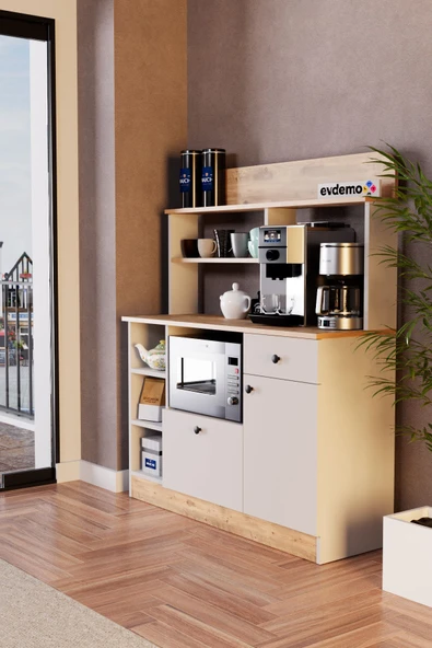 Evdemo Latte Çok Amaçlı Dolap Kahve Köşesi Atlantik Çam - 2