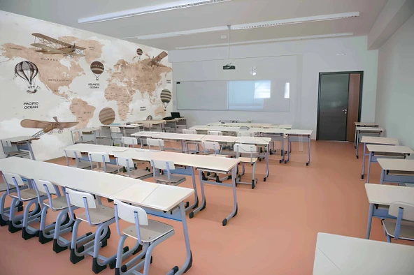 Teyyare Dünya Haritası Okul Duvar Kağıdı - 4