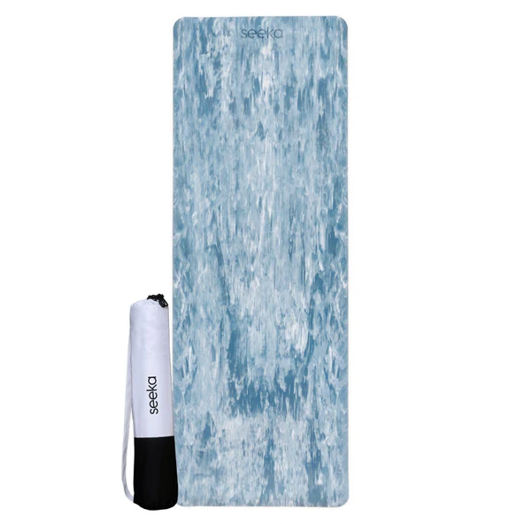 Seeka Marble Yoga Mat - Mavi (183cm x 68cm Eksta Geniş Ekstra Uzun) - 4