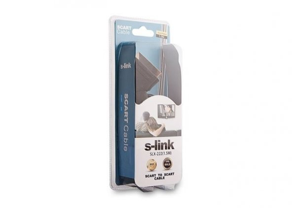 S-LİNK  SLX-222  TV SCART- SCART 1,5 mt GOLD