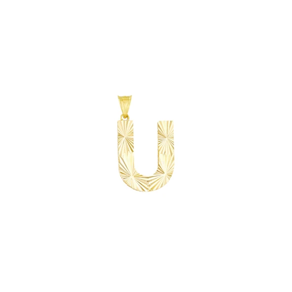 Altın U Harfi Kolye Ucu T074142