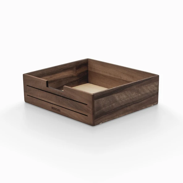 Woodsaka 3line Çekmeceli Monitör Stand & Araç-Gereç Saklama Kutusu - Büyük - Ceviz Ağacından - 7