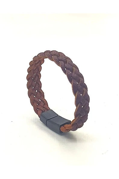 UNİSEX MIKNATIS KİLİTLİ DERİ BİLEKLİK ürün görseli 1