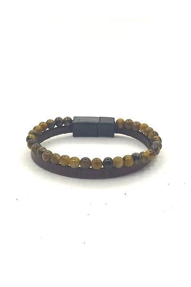 UNİSEX MIKNATIS KİLİTLİ DOĞAL TAŞ BİLEKLİK