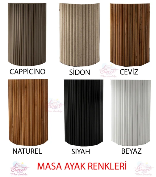 Açılır Oval HIGH GLOSS Yemek Masası Takımı Masal Sandalye Natural 1 Masa 6 Sandalye ) - 6