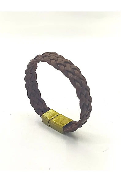 UNİSEX MIKNATIS KİLİTLİ DERİ BİLEKLİK ürün görseli 1