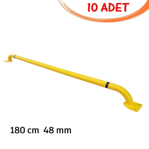 Otopark Stoperi Üretimi Araç Park Stoperi Lastik Sonlandırma Demiri 180 cm Ø48mm 3mm Yeşil (10 ADET)