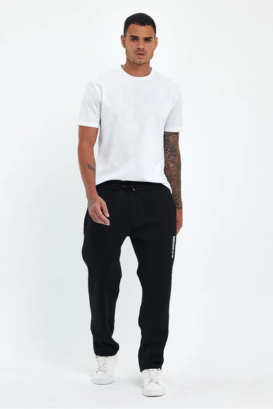 Erkek İçi Polarlı 3 iplik Kalın Brooklyn Baskılı Eşofman Altı SPR25EA70 - Resim 2