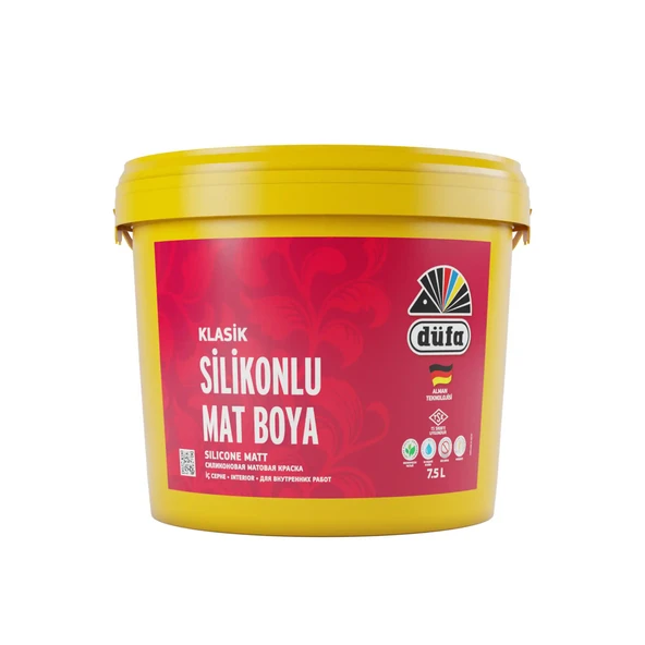 Düfa Klasik Silikonlu Mat İç Cephe Duvar Boyası 7550 Ferah Gri 2.50 l