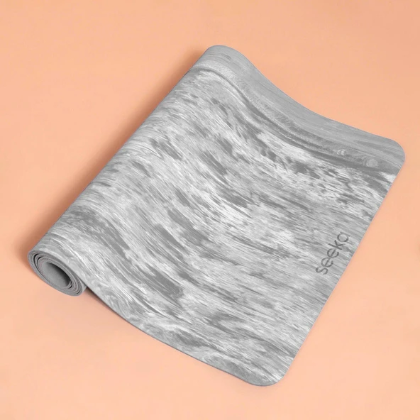Seeka Marble Yoga Mat - Gri (183cm x 68cm Eksta Geniş Ekstra Uzun) - 2