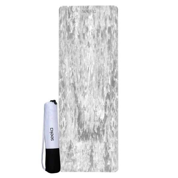 Seeka Marble Yoga Mat - Gri (183cm x 68cm Eksta Geniş Ekstra Uzun) - 4