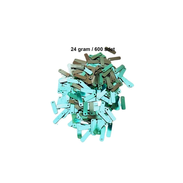 Yeşil 15 x 5 mm Dantel Oya Yazma Halhal Abiye Lazer Kesim Pul 600 adet / 24 gram