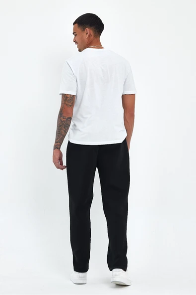 Erkek İçi Polarlı 3 iplik Kalın Brooklyn Baskılı Eşofman Altı SPR25EA70 - Resim 6