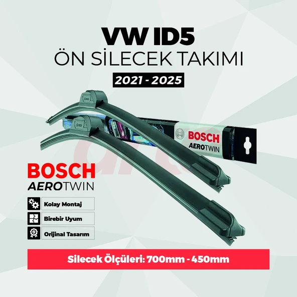 VW (Volkswagen) ID.5 (ID5) Bosch Aerotwin Ön Silecek Takımı (2021-2025) - 5