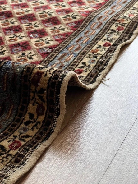 128x202 cm Nadir Vintage Türk Halısı, El Yapımı Çiçek Desenli, Yıkanabilir Antik Halı, Ev için Country Tarzı Özel Halı - 2