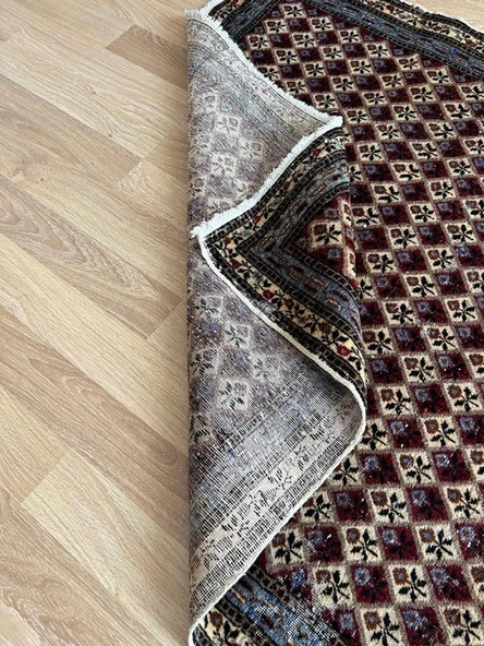 128x202 cm Nadir Vintage Türk Halısı, El Yapımı Çiçek Desenli, Yıkanabilir Antik Halı, Ev için Country Tarzı Özel Halı - 8