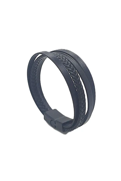 UNİSEX MIKNATIS KİLİTLİ DERİ BİLEKLİK