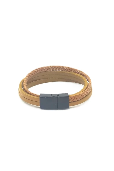 UNİSEX MIKNATIS KİLİTLİ DERİ BİLEKLİK - Resim 3