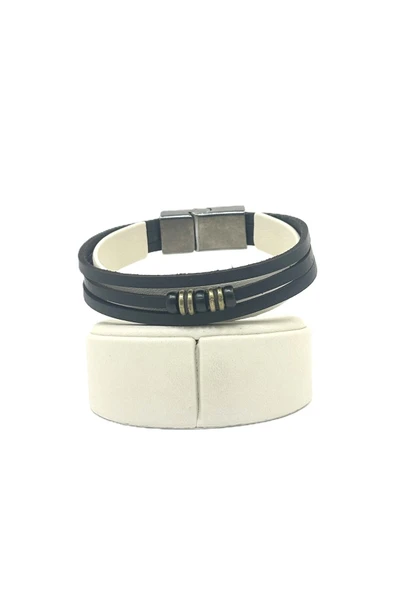 UNİSEX MIKNATIS KİLİTLİ DERİ BİLEKLİK - Resim 2