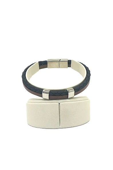 UNİSEX MIKNATIS KİLİTLİ DERİ BİLEKLİK ürün görseli 1