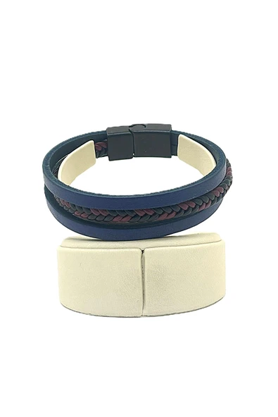 UNİSEX MIKNATIS KİLİTLİ DERİ BİLEKLİK ürün görseli 1