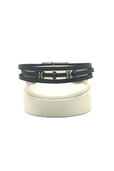 UNİSEX MIKNATIS KİLİTLİ DERİ BİLEKLİK ürün görseli 1