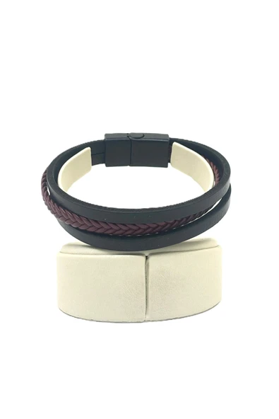 UNİSEX MIKNATIS KİLİTLİ DERİ BİLEKLİK - 3